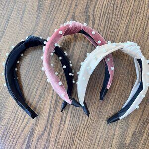 Girly Headbands Bundle | Black Headband | Pink Headband | Beige Headband